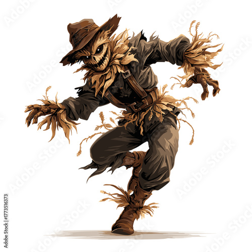 Scary Evil Scarecrow Vector Clipart