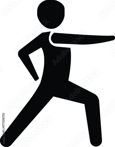 Yoga Warrior Pose Silhouette Icon