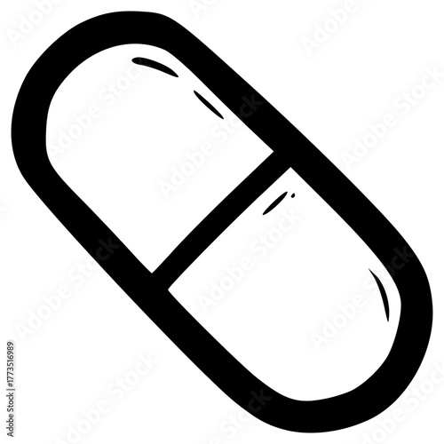 doodle capsule medicine illustration hand drawn outline vector