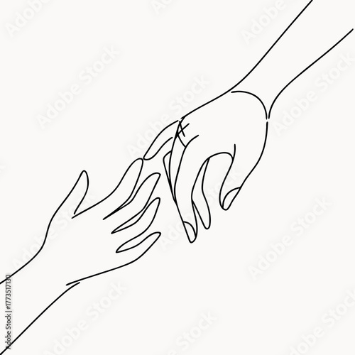 Two hands reaching each other