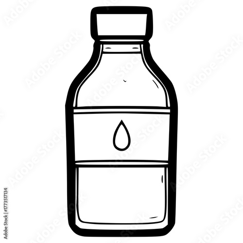 bottle water illustration hand drawn outline vector
