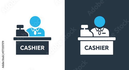 Graduate student wearing mask - Vector icon symbol for website - Icon vector - Blue icon vector - Line and glyph solid icon and logo template