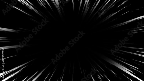 Anime speed line background animation on black and green screen. Radial Comic Light Speed Lines Moving. Velocity Lines for Flash Action Overlay