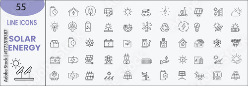 solar energy icon set.Solar Energy icons Pixel perfect. Containing solar panels, sun, generator, energy, and more. 