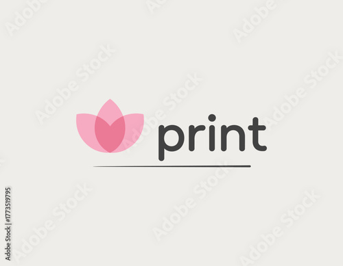 This charming logo combines a floral design in soft pinks, complementing the word 'print,' embodying a fresh and inviting approach to branding in a creative context.