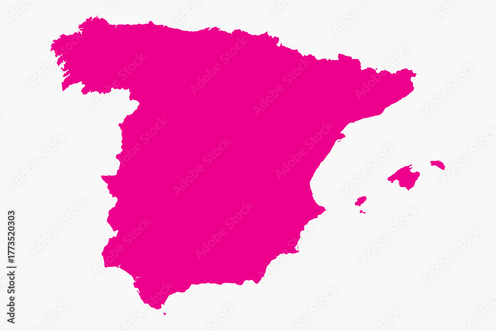 Obraz premium Vector graphic artwork suitable for print and web containing flat detailed map of SPAIN