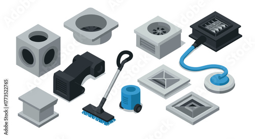 Isometric hvac tools and components for efficient home ventilation systems