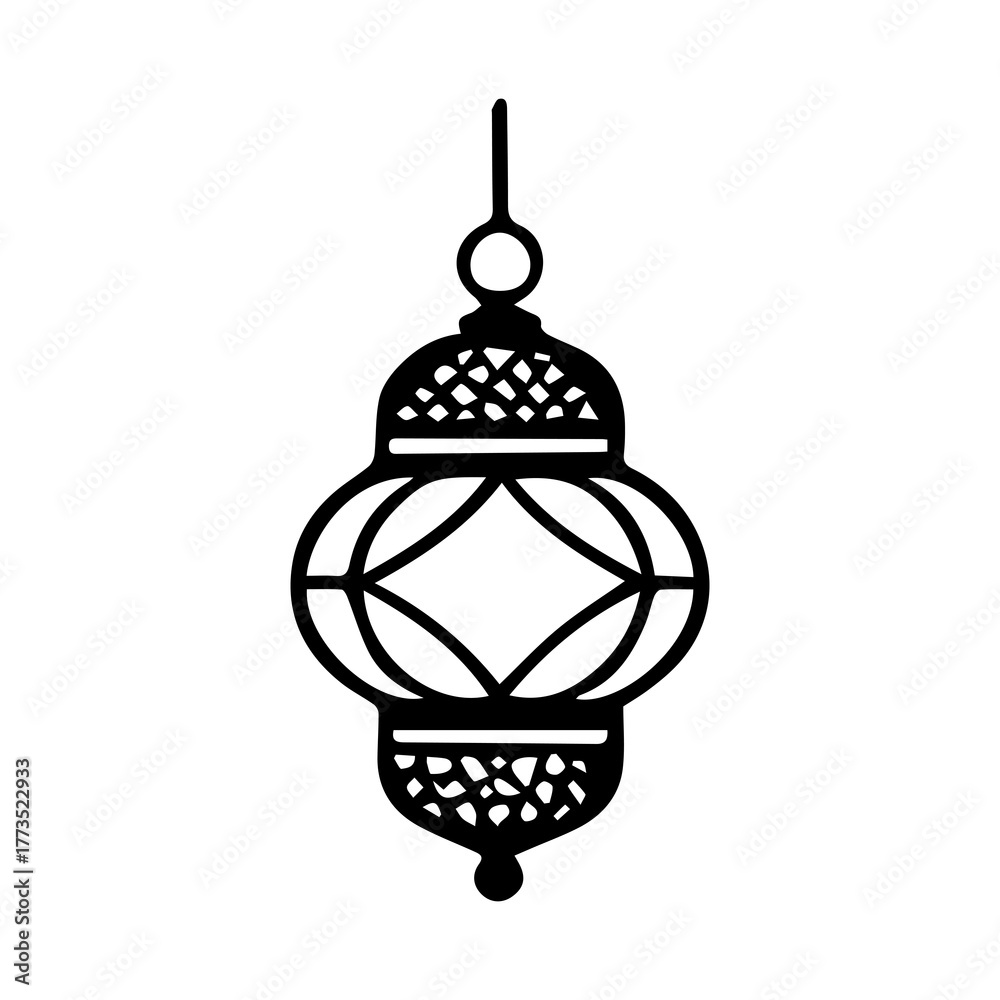 Fototapeta premium Ornamental Arabic Lantern Line Art