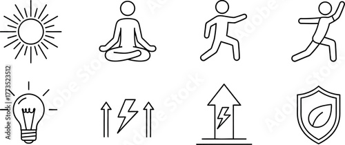 A clean and minimal Blue Monday Special vector line icon set, representing sadness, stress, depression awareness, and emotional wellness concepts. Perfect for illustrating.