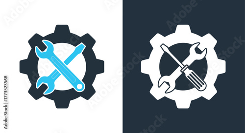 Business communication icon set - Vector icon symbol for website - Icon vector - Blue icon vector - Line and glyph solid icon and logo template