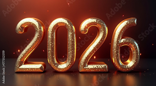 2026 New Year concept with glowing numbers, fireworks, and celebratory background
