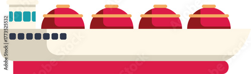 Big red cargo ship transporting gas on water surface, global maritime trade and delivery, modern industrial vessel, commercial transportation