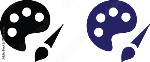 paint brush icon set art drawing vector illustration design