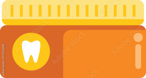 Tube of toothpaste is lying horizontally with the lid open, showcasing the product inside