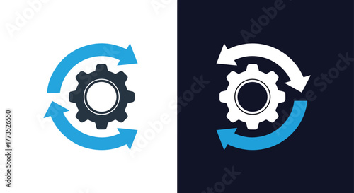 Configuration process mechanism icon - Vector icon symbol for website - Icon vector - Blue icon vector