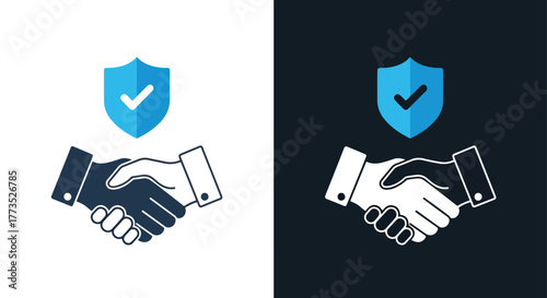 Guaranteed agreement security icon - Vector icon symbol for website - Icon vector - Blue icon vector