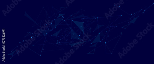 Abstract dark blue digital technology futuristic communication high tech concept background. global network technology concept.