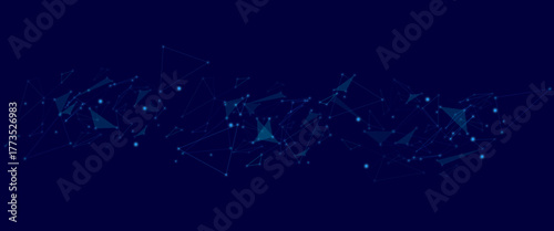 Abstract dark blue digital technology futuristic communication high tech concept background. global network technology concept.
