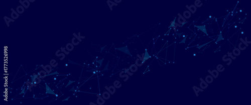 Abstract dark blue digital technology futuristic communication high tech concept background. global network technology concept.