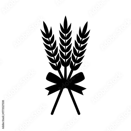 Wheat stalk tied with ribbon 