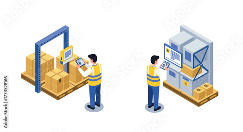 Isometric warehouse management with digital inventory control