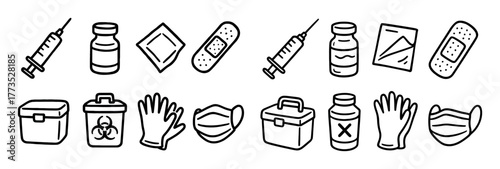 Vaccination Tools Doodle Grid