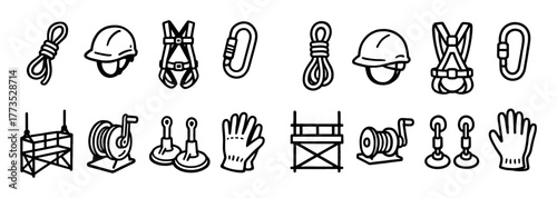 High-Rise Work Equipment Icons