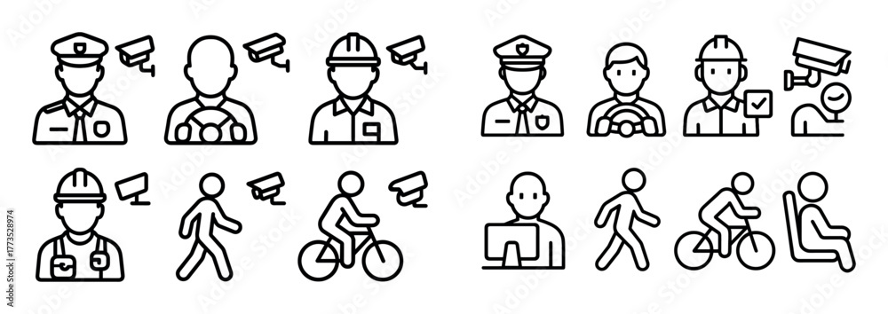 Fototapeta premium Minimalist Traffic Icon Set