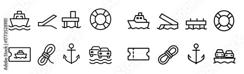 Ferry Crossing Icons