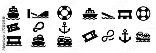 Ferry Crossing Icons