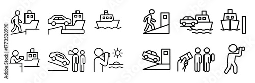 Ferry Activities Icons