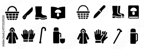 Mushroom Picking Icons