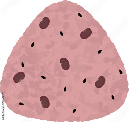 Onigiri/rice ball illustration, red rice, sekihan / おにぎり・おむすびのイラスト 赤飯