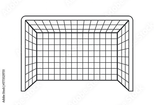 Soccer Goal Vector – Black and White Net Illustration for Sports Design, Football Branding, and Game Concepts