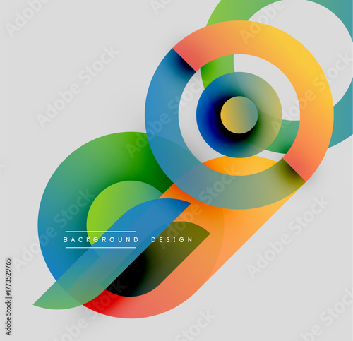 Abstract colorful circles overlap creating dynamic visual effect. Modern design elements suggest innovation, energy. Free Download Abstract colorful circles overlap creating dynamic visual effect. Modern design elements suggest innovation, energy. - GFXLoad