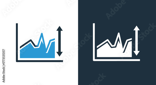 Volatility analysis graph icon set - Vector icon symbol for website - Icon vector - Blue icon vector