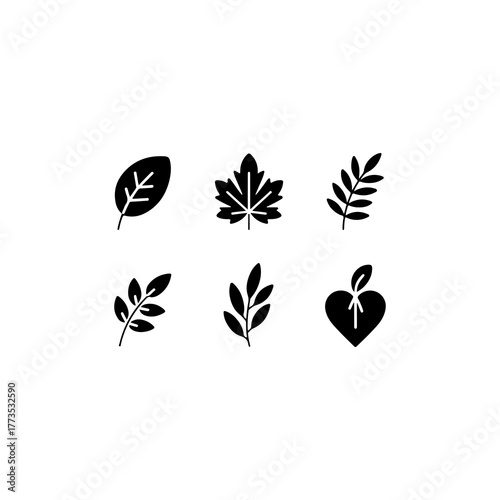 bundle of 6 marine life silhouett fish, turtle, dolphin, crab, solid black, vector, white background