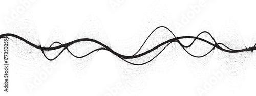 Halftone dots pattern in black and white graphic design element