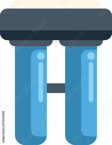 Modern water purifier removing chlorine and other impurities from tap water using two filters