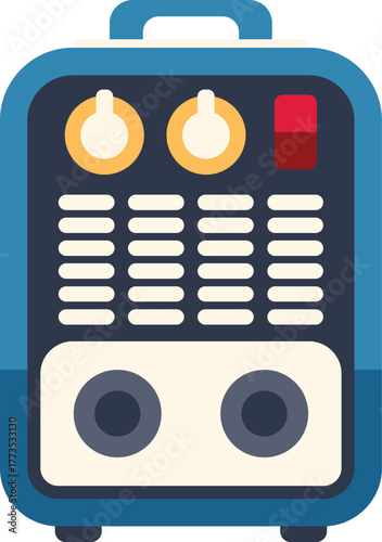 Portable welding machine isolated on white background, equipment for industrial metal work and construction