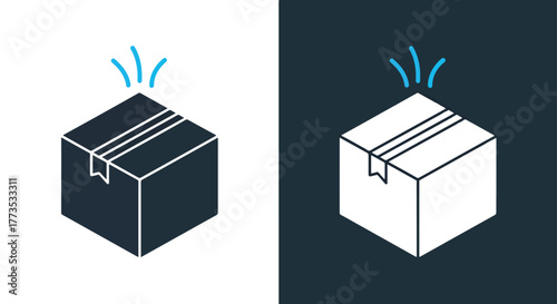 Delivery package box graphic - Vector icon symbol for website - Icon vector - Blue icon vector