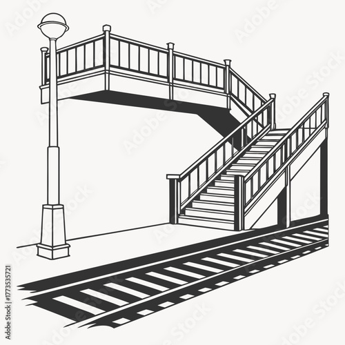 Railway station staircase