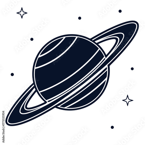 Saturn planet with ring