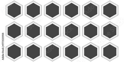 Set of hexagon icons simple flat vector design element Rough noisy sand dotted backdrop for web and mobile apps