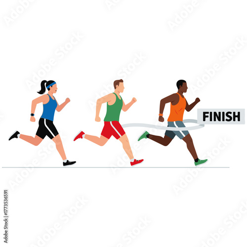 Healthy Family Running Together: Active Lifestyle with Parents and Kids Exercising Outdoors, Promoting Fitness, Wellness, and Fun Bonding Time in a Vibrant Flat Vector Illustration