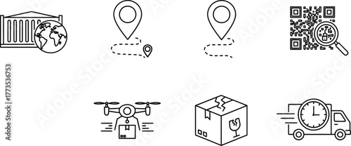 Vector art of delivery and logistics elements