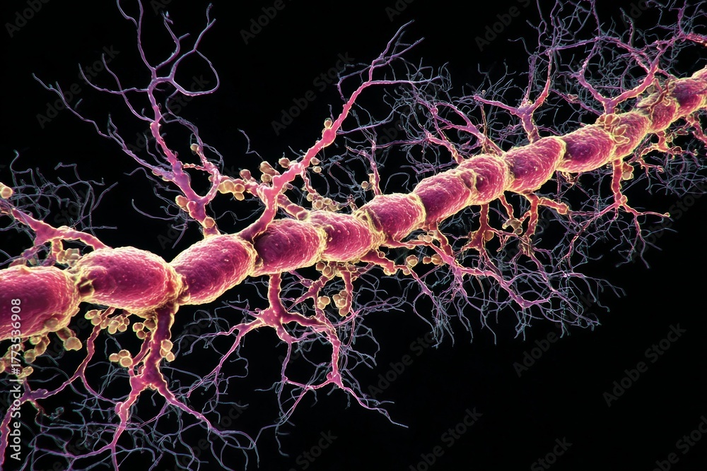 Obraz premium Cholinergic Control of Motility • Acetylcholine, a cholinergic neurotransmitter, plays a key role in regulating smooth muscle contractions throughout the digestive tract.