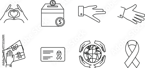 Vector art of charity and donation elements