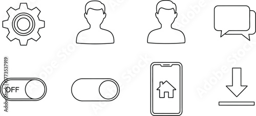 Vector art of interface elements set