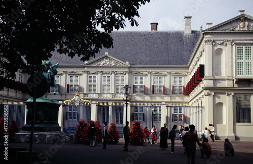 Tourists visit Noordeinde Palace  in the Hague, Netherlands during 1990s